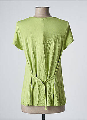 Top tissage jersey manches courtes vert SEE THE MOON femme