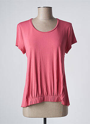 Top tissage jersey manches courtes rose SEE THE MOON femme