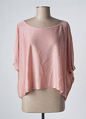 Pull col bateau manches courtes rose SEE THE MOON femme