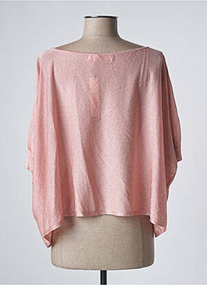 Pull col bateau manches courtes rose SEE THE MOON femme