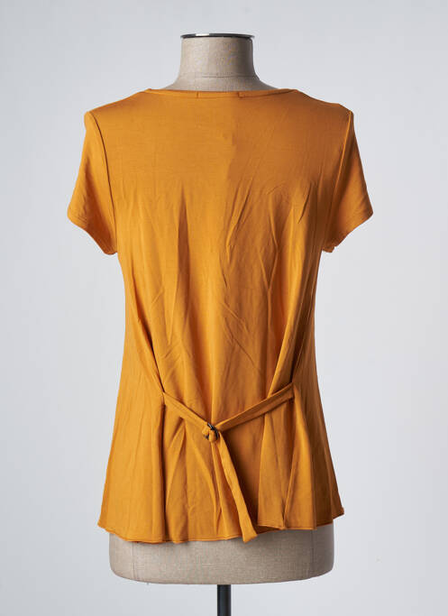 Top tissage jersey manches courtes jaune SEE THE MOON femme