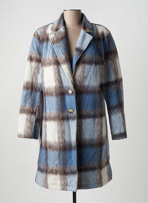 Manteau long bleu KANOPE pour femme