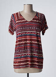 T-shirt imprimé fantaisie manches courtes marron AGATHE & LOUISE femme