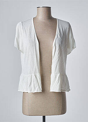 Gilet manches courtes col v blanc CREAM femme