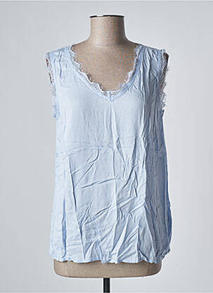 Top coupe fluide sans manche bleu CREAM femme