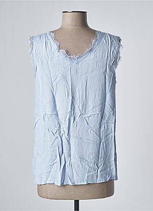 Top tissage crêpe sans manche bleu CREAM femme