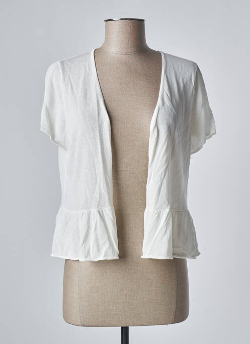 Gilet manches courtes col v blanc CREAM femme