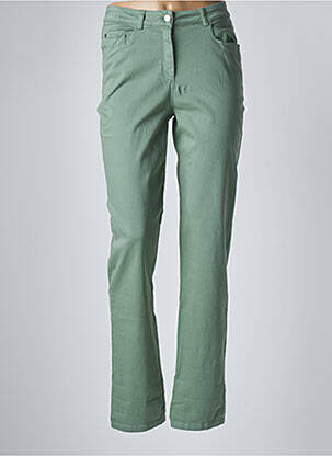 Pantalon slim tissage popeline taille normale vert GUY DUBOUIS femme