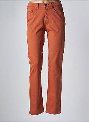 Pantalon slim tissage popeline taille normale orange GUY DUBOUIS femme
