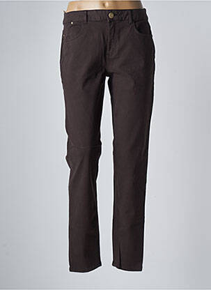 Pantalon slim tissage popeline taille normale marron LOLA ESPELETA femme