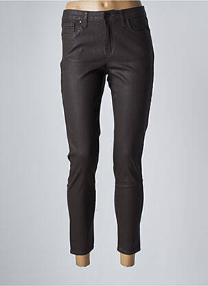 Pantalon 7/8 stretch taille normale marron LCDN femme