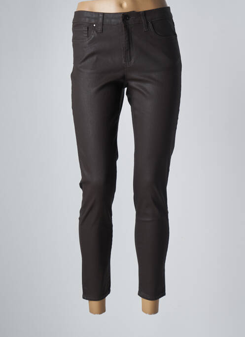 Pantalon 7/8 stretch taille normale marron LCDN femme
