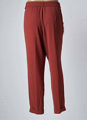 Pantalon droit tissage crêpe taille normale marron ANDAM femme