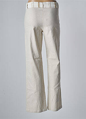 Pantalon droit tissage popeline taille normale beige GREGORY PAT femme