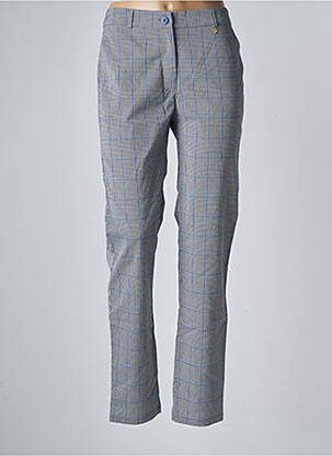 Pantalon chino fermeture zippée sous rabat boutonné taille normale bleu LE PETIT BAIGNEUR femme