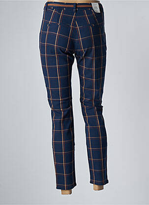 Pantalon chino tissage popeline taille normale bleu KANOPE femme