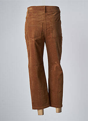 Pantalon 7/8 fermeture zippée sous rabat boutonné taille normale marron SEE THE MOON femme