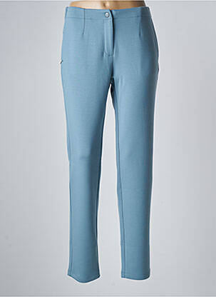 Pantalon chino tissage popeline taille normale bleu PAZ TORRAS femme