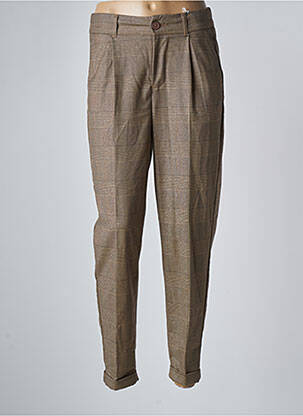 Pantalon chino fermeture zippée sous rabat boutonné taille normale beige KANOPE femme