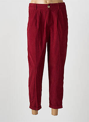 Pantalon 7/8 taille haute taille haute rouge KANOPE femme