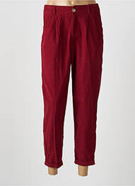Pantalon 7/8 taille haute taille haute rouge KANOPE femme