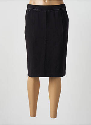 Jupe mi-longue taille à pinces noir ANDAMIO femme