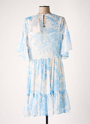 Robe courte coupe évasée manches courtes bleu TWINSET femme