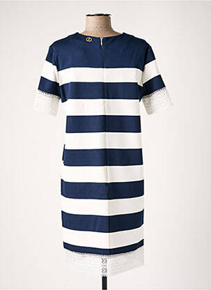 Robe mi-longue fermeture zippée au dos manches courtes bleu TWINSET femme