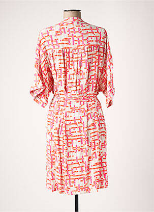 Robe courte coupe fluide manches courtes rose ZILCH femme