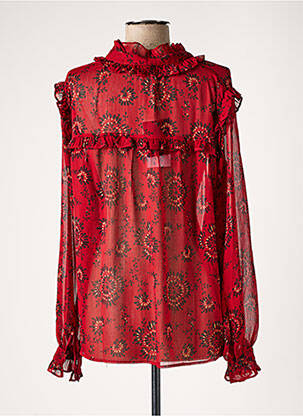 Blouse légère et transparente manches longues rouge MARELLA femme