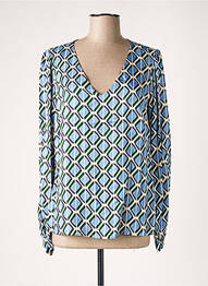 Blouse poignets boutonnés avec fente manches longues bleu KOCCA femme