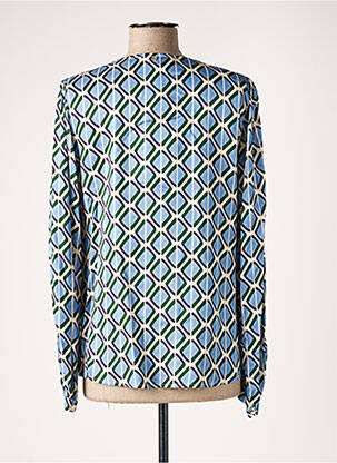 Blouse poignets boutonnés avec fente manches longues bleu KOCCA femme