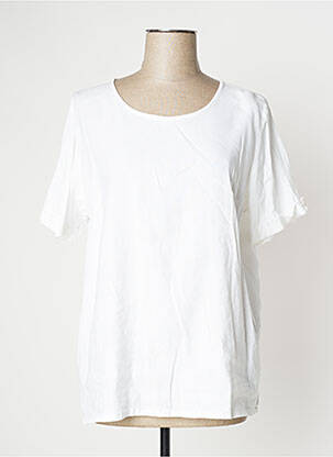 Blouse col rond manches courtes blanc EAST DRIVE femme