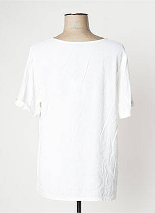 Blouse col rond manches courtes blanc EAST DRIVE femme