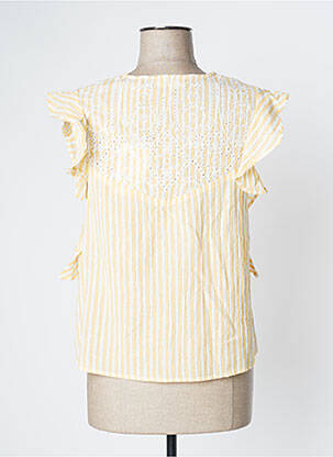 Blouse col v manches courtes jaune MKT STUDIO femme