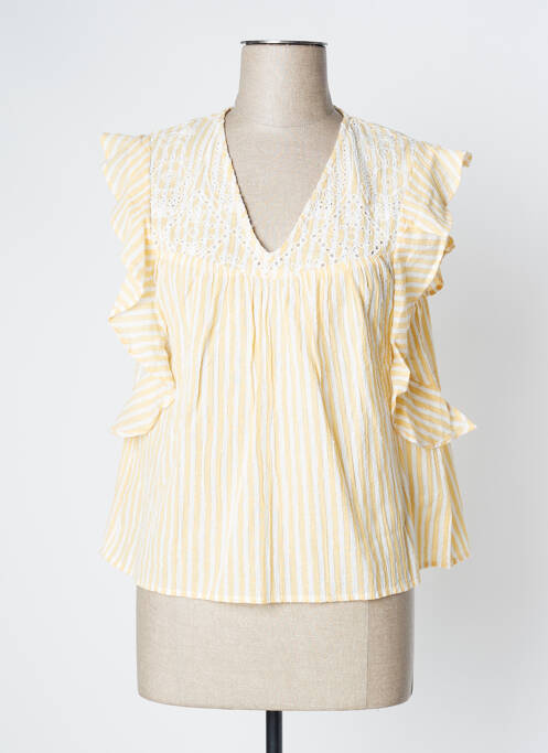 Blouse manches courtes manches courtes jaune MKT STUDIO femme