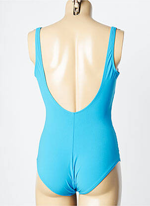 Maillot de bain 1 pièce effet matière satinée haut triangles bleu LISE CHARMEL femme