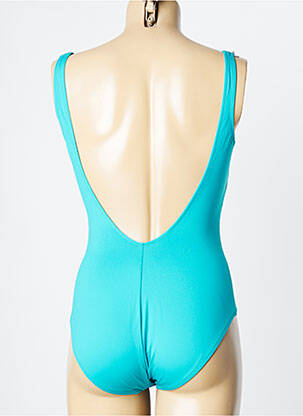 Maillot de bain 1 pièce effet matière satinée haut triangles bleu ANTIGEL femme