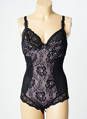 Body lingerie effet matière satinée noir LISE CHARMEL femme