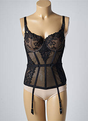 Guêpière/porte-jarretelle effet matière satinée noir AUBADE femme