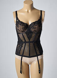 Guêpière/porte-jarretelle effet matière satinée noir AUBADE femme