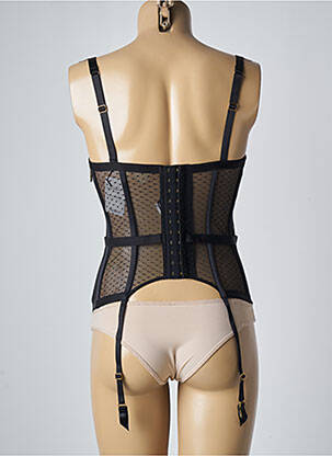 Guêpière/porte-jarretelle effet matière satinée noir AUBADE femme