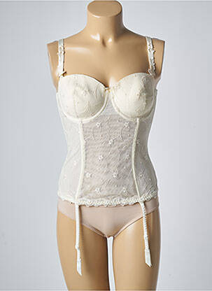 Guêpière/porte-jarretelle effet matière satinée beige EPRISE BY LISE CHARMEL femme
