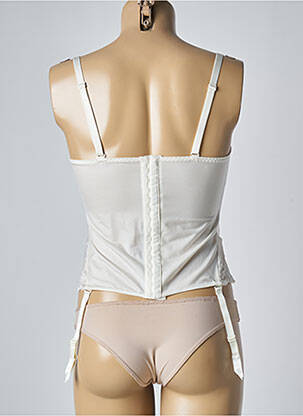 Guêpière/porte-jarretelle effet matière satinée beige ANTINEA femme