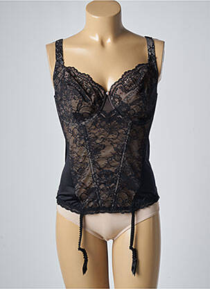 Guêpière/porte-jarretelle effet matière satinée noir EPRISE BY LISE CHARMEL femme