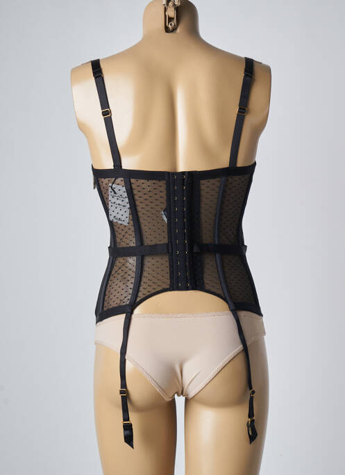 Guêpière/porte-jarretelle effet matière satinée noir AUBADE femme