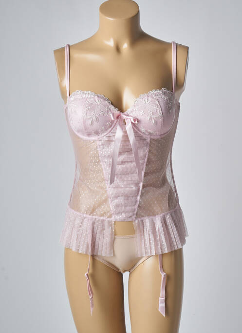 Guêpière/porte-jarretelle haut soutien-gorge moulé rose CHRISTIES femme