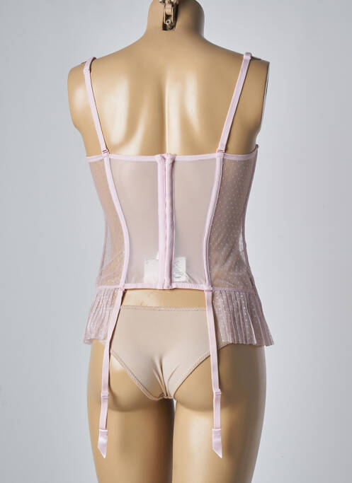 Guêpière/porte-jarretelle haut soutien-gorge moulé rose CHRISTIES femme