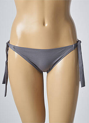 Bas de maillot de bain effet matière satinée bikini gris LISE CHARMEL femme