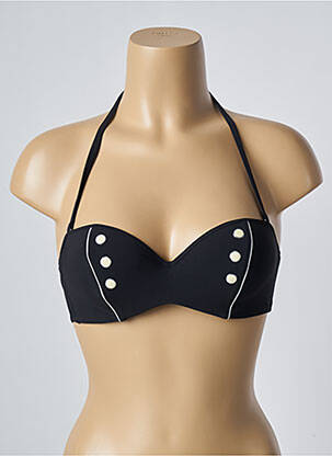 Haut de maillot de bain stretch haut soutien-gorge balconnet noir ANTIGEL femme